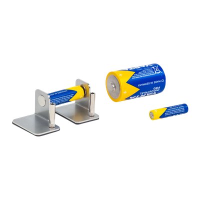 Clip terminal for 1.5 V batteries, magnetic