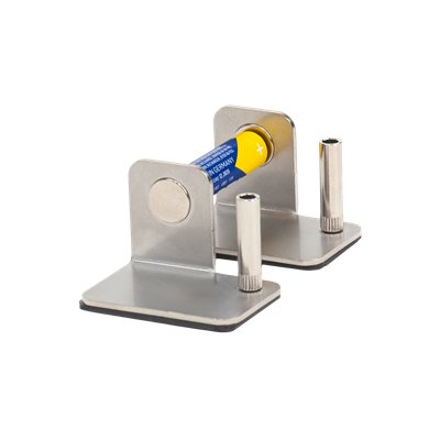 Clip terminal for 1.5 V batteries, magnetic