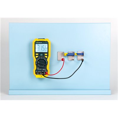 Clip terminal for 1.5 V batteries, magnetic
