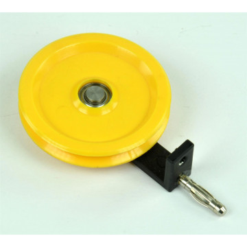 Pulley for deflection, with plug ball bearing