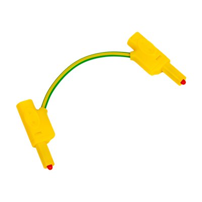 Safety connection cable, yellow/green, 9 cm