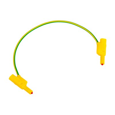 Safety connection cable, yellow/green, 25 cm
