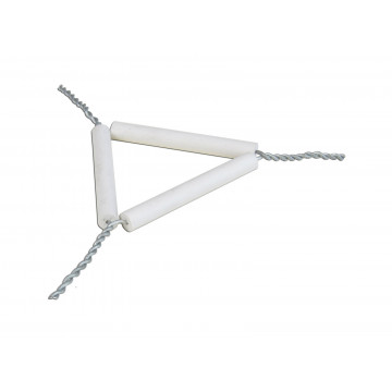 Triangular wire support with ceramic collar, 60 mm