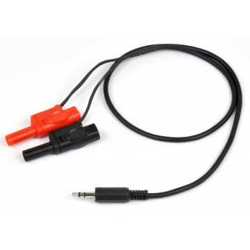 Adapter cable, 3.5-mm phone plug to 2x 4-mm plugs