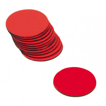 Magnetic disks, red, D16 mm set of 12