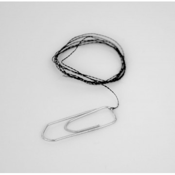 Paper clip with string 