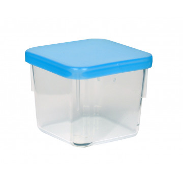 Sample box with lid, plastics, 30 ml, 35x35x33mm