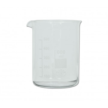 Glass beaker 600 ml, short Dimensions: D91mm, H125 mm