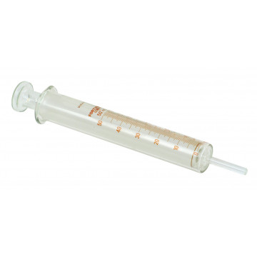 Syringe, 50ml, glass Plunger D25 mm, total L240 mm