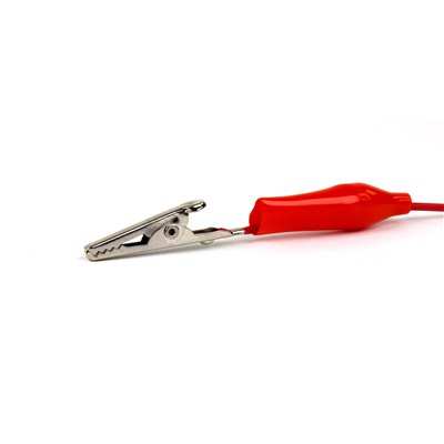 Cable with crocodile clip, 22 cm, red
