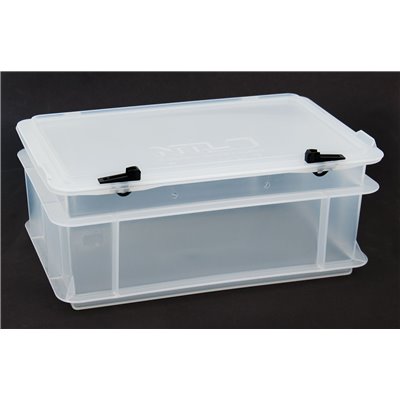 Storage box II small, with cover, translucent